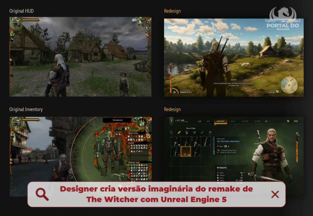 Designer cria versao imaginaria do remake de The Witcher com Unreal Engine 5 e impressiona com graficos avancados 2